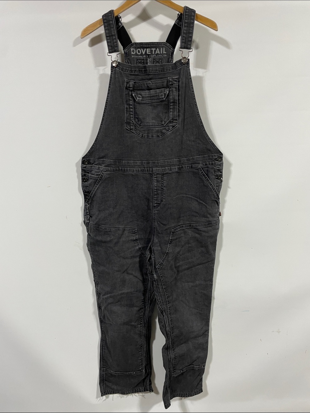Dovetail Black Denim Overalls Jumpsuit - Picture 1 of 3